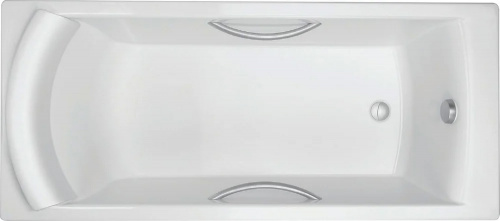 Ванна чугунная Jacob Delafon OVE Bi 170x75 см с антискользящим покрытием, с отверстиями для ручек, без ножек, белая (E2938-00)