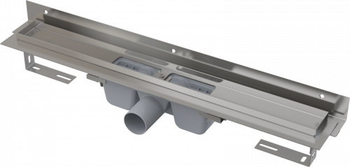 Душевой желоб Alca Plast Flexible, с порогами для перфорированной решетки, с регулируемым воротником к стене, серый (APZ4-550)
