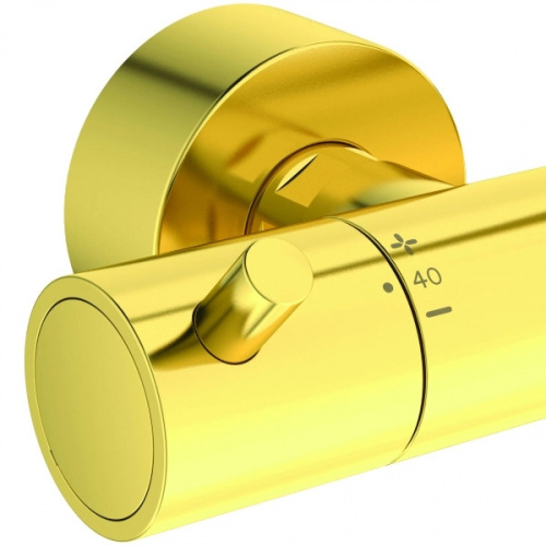 Душевая система Ideal Standard CERATHERM T125 с термостатическим смесителем, шлифованное золото (A7589A2) фото 3