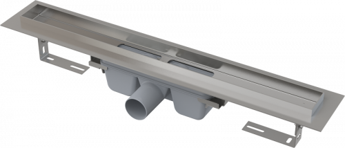 Душевой лоток Alcadrain Professional с порогами для цельной решетки, с горизонтальным сливом  (сталь) (APZ6-1150)