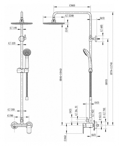 Душевая система Bravat Opal F9125183CP-A2-RUS фото 5
