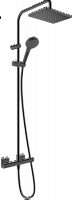 Душевая система Hansgrohe Vernis Shape Showerpipe 230 1jet Ecosmart с термостатом 26097670 черный матовый