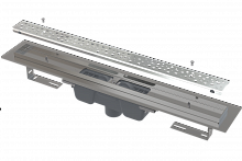 Душевой лоток Alcadrain с порогами для перфорированной решетки, с вертикальным стоком (APZ1011-750M)
