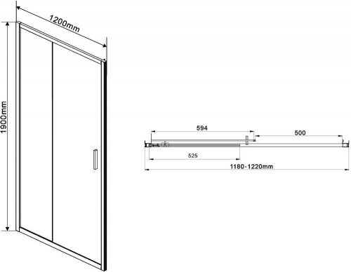 Душевая дверь в нишу Vincea Garda VDS-1G120CL 120 см, профиль хром, стекло прозрачное фото 6