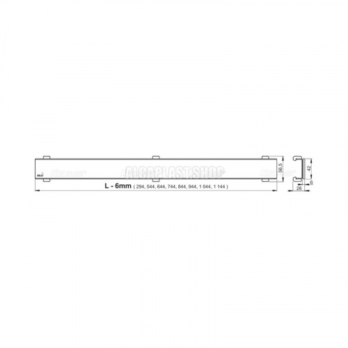 Душевой лоток Alcadrain Professional с порогами для цельной решетки, с горизонтальным сливом, сталь (APZ6S-950) фото 3