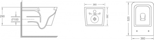 Сет LORANTO Инсталляция + Унитаз подвесной TALAS безoбодковый в комплекте с быстросъемным сиденьем микролифт, дюропласт (4501+87268) фото 19