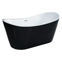 Ванна акриловая Azario MELADO 170х75 белая с черными внешними стенками, свободностоящая в комплекте с сифоном и металлическими ножками (AZ-6107-17B)