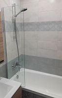 Шторка на ванну Oporto  804-2 50х140 стационарная прозрачное стекло