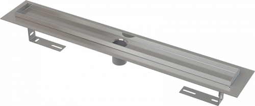 Водоотводящий желоб Alcaplast APZ2001, с порогами для перфорированной решетки, нержавеющая сталь, без гидрозатвора, 105 см, серый (APZ2001-1050)