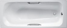Ванна чугунная  Jacob Delafon MELANIE 160x70 см с антискользящим покрытием, с отверстием для ручек, без ножек, белая (E2935-00)