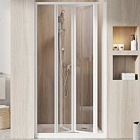 Душевая дверь Ravak складная 100х185, толщина полотна 3мм универсальная, цвет профиля белый (02VA0100Z1)